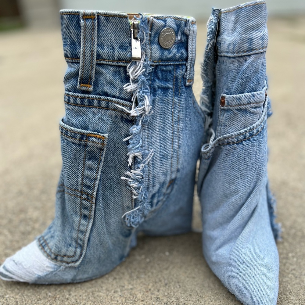 Custom denim boots handmade/made to order